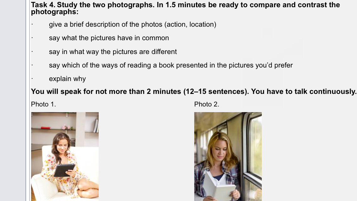 Задание из егэ по английскому (устная часть задание 4)