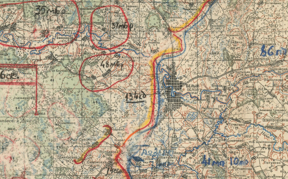Для наглядности Карта обстановки Калиниского фронта на период с 23.12.1942 по 10.01.1943 г.