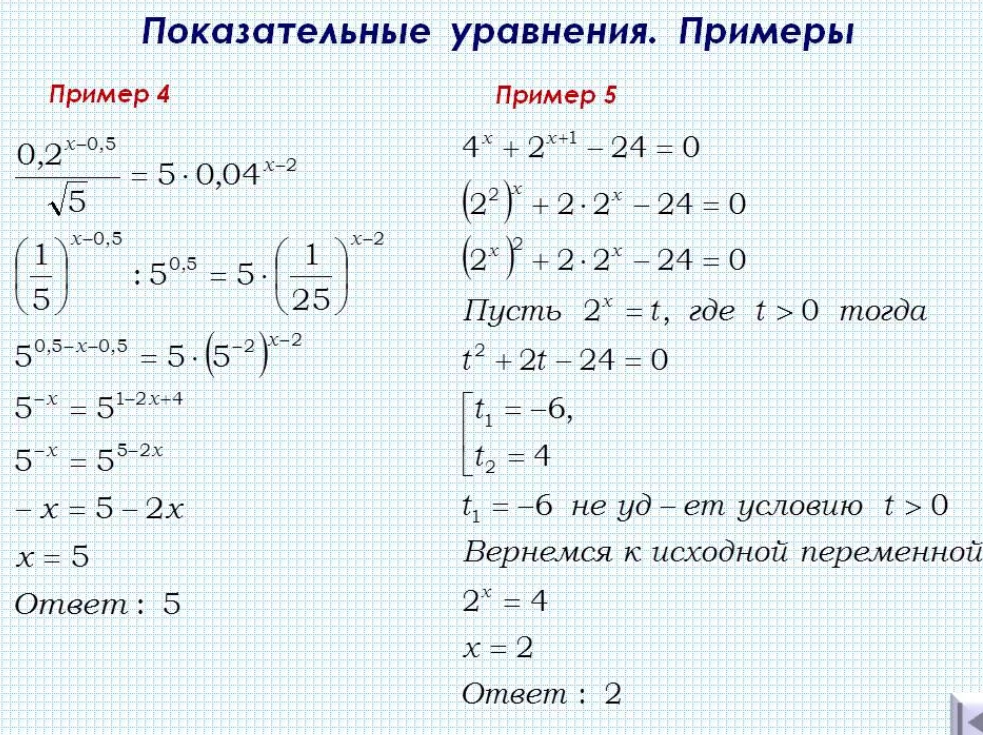 Картинки показательные уравнения