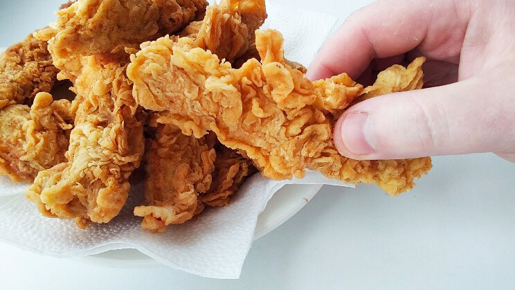 Курица KFC после обжарки в масле