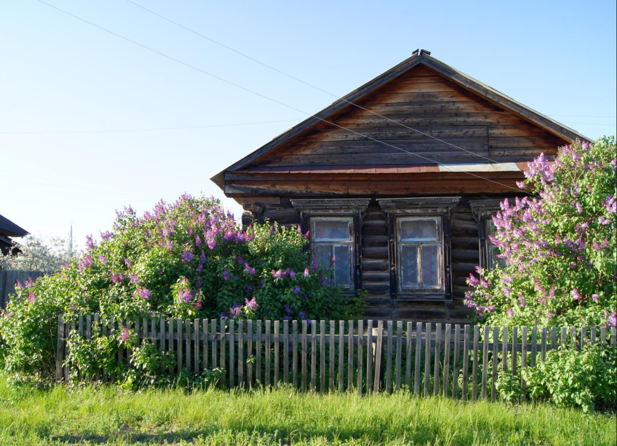 Деревня перевод. Палисад деревня кусты. Домик в деревне с палисадником. Старый домик с палисадником. Старый деревенский дом с палисадником.