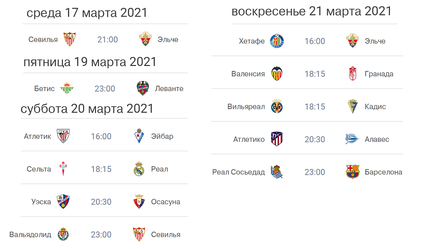 расписание