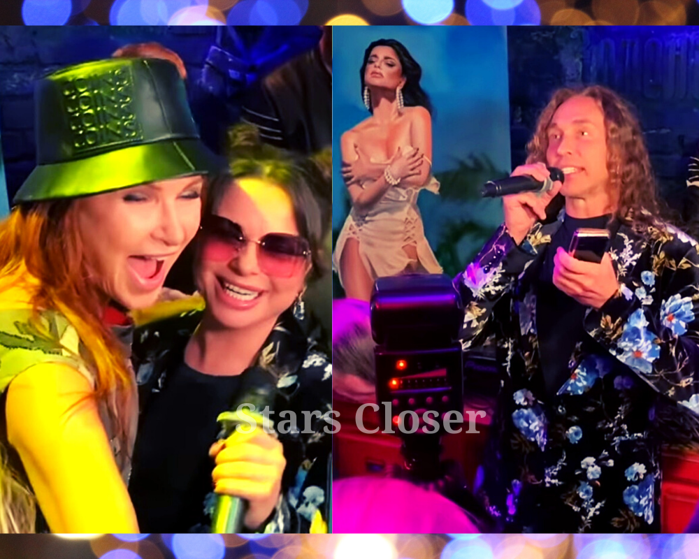 Эвелина Бледанс и Наташа Королева на выставке картин Тарзана