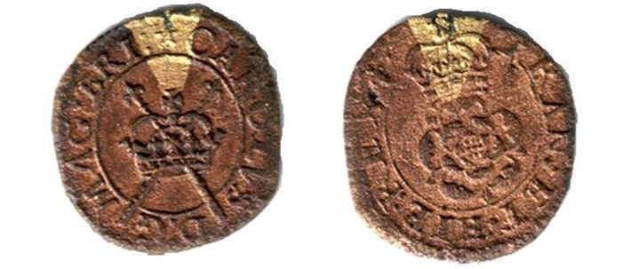 Первая биметаллическая монета Англии при Карле 1 (1625-1649). Яндекс картинки