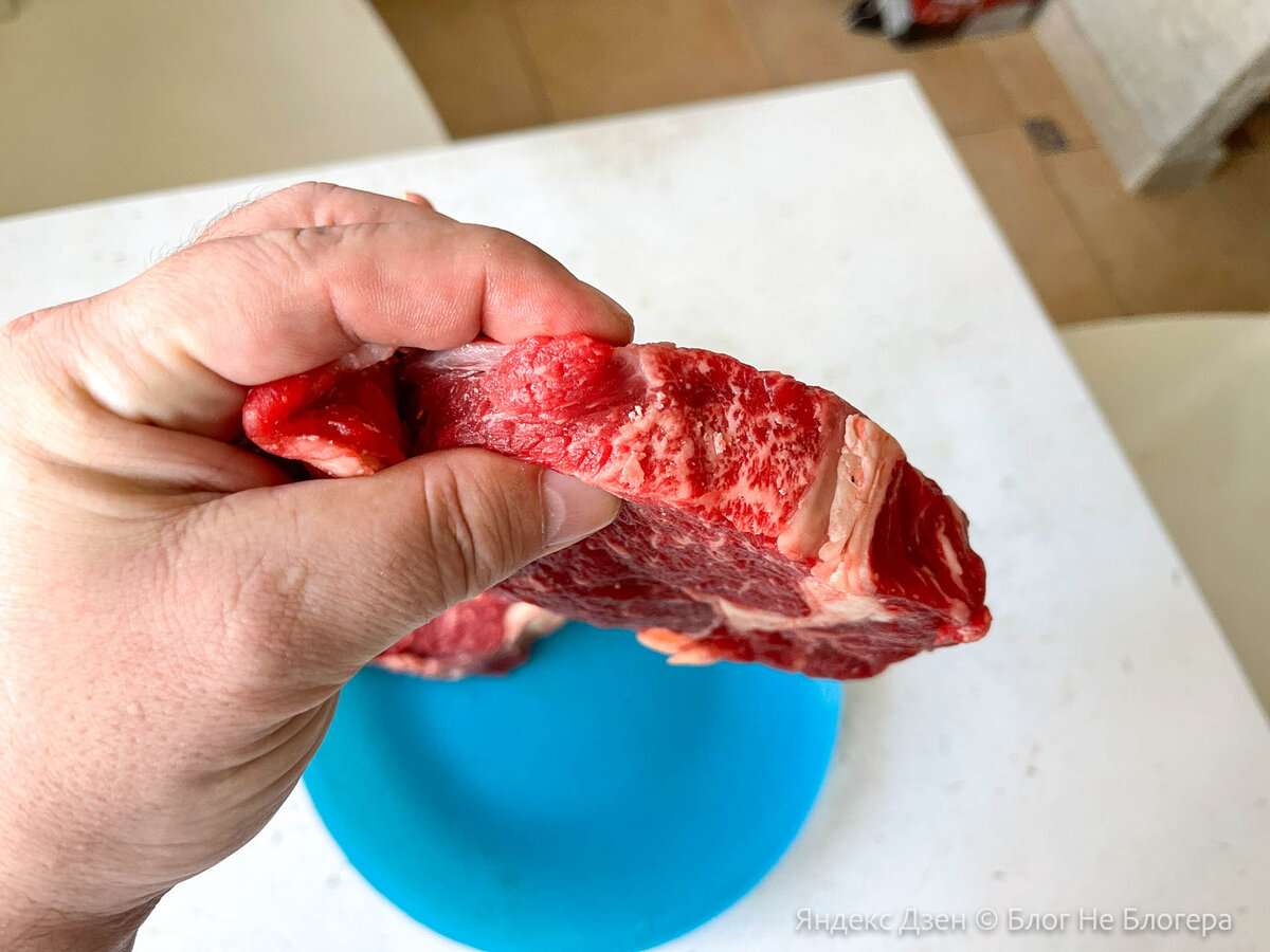 Куски толстые, и даже с признаками мраморности