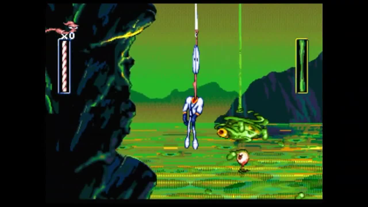 Sega Mega Drive 2 (Smd) 16-bit Earthworm Jim 1 part Битва с Боссами