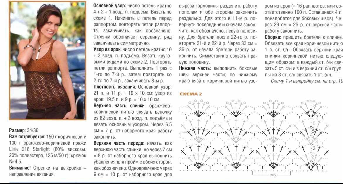 Кофта крючком на лето схема