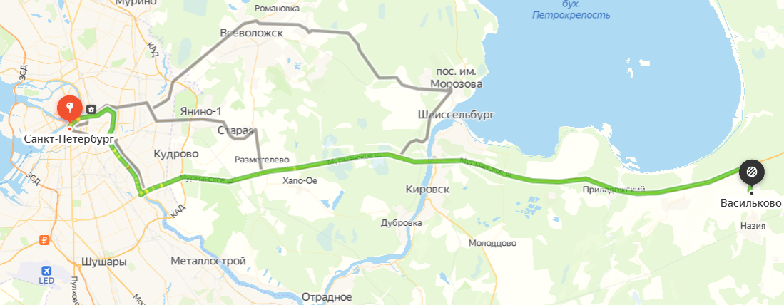 Маршрут до Васильково.