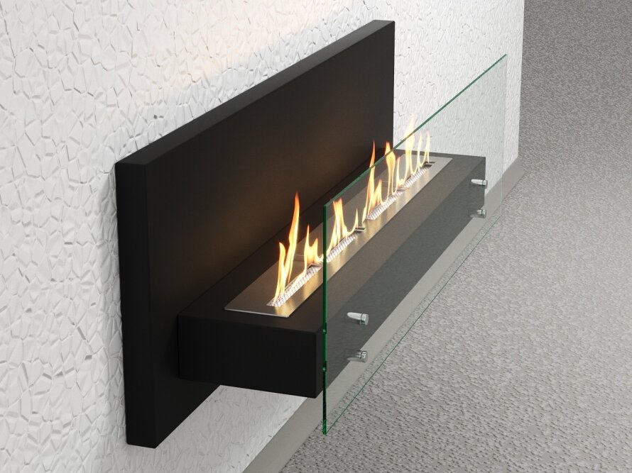 Настенные биокамины на биоэтаноле в гостиной частного дома