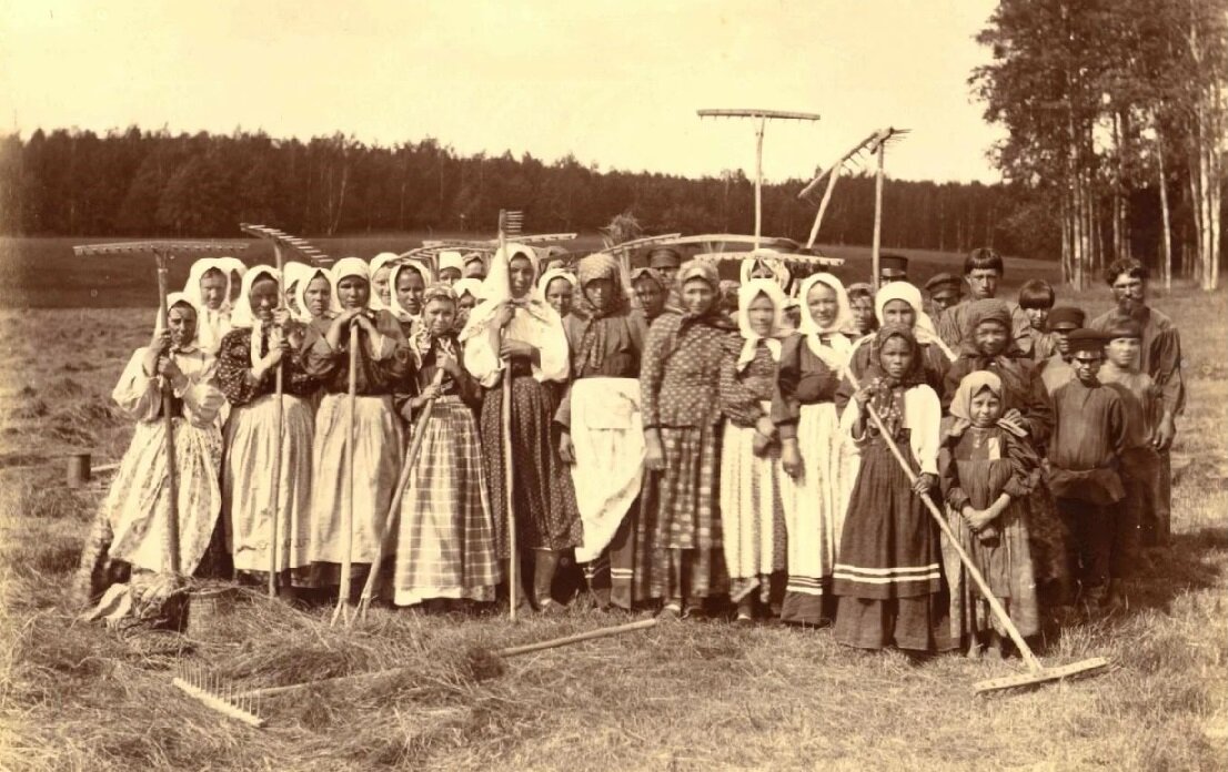 Крестьяне на сенокосе. Иллюстрация. Источник фото cyberpedia.su