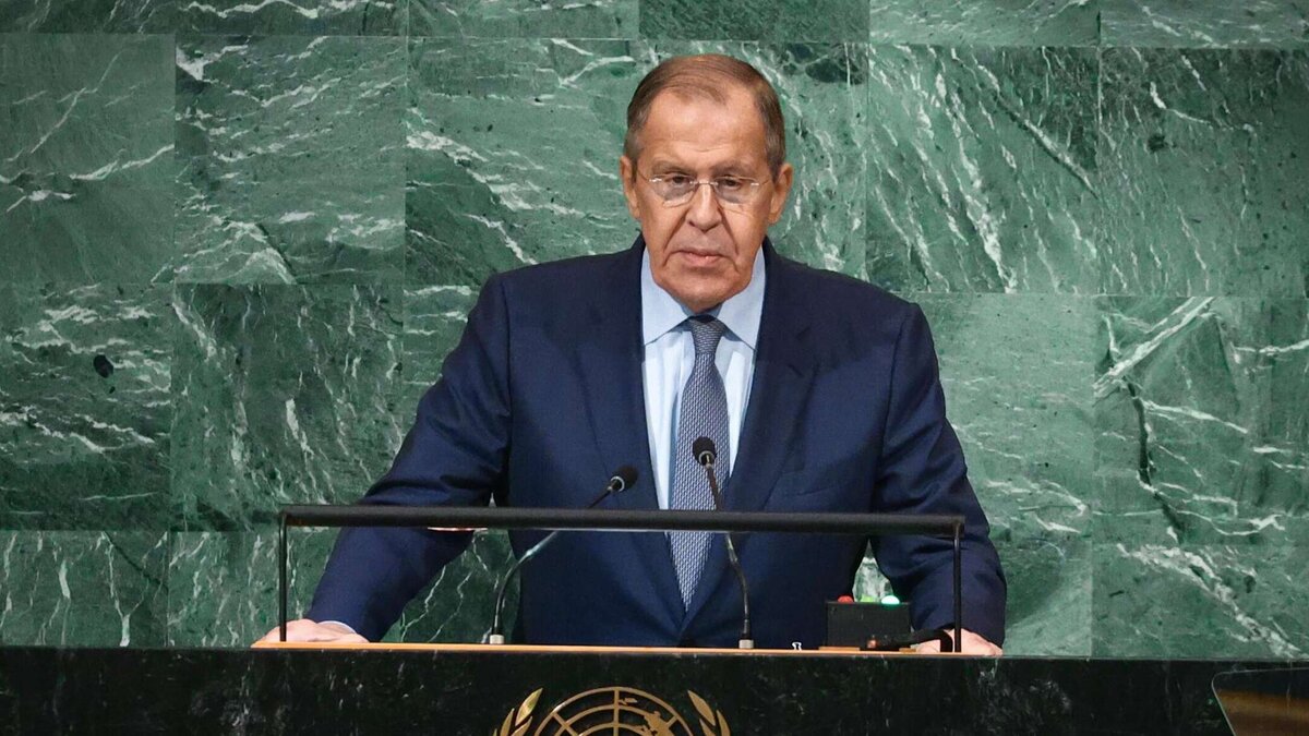 Сергей Лавров на 77-й сессии Генассамблеи ООН. Фото: cdnn1.img.sputniknews-uz.com