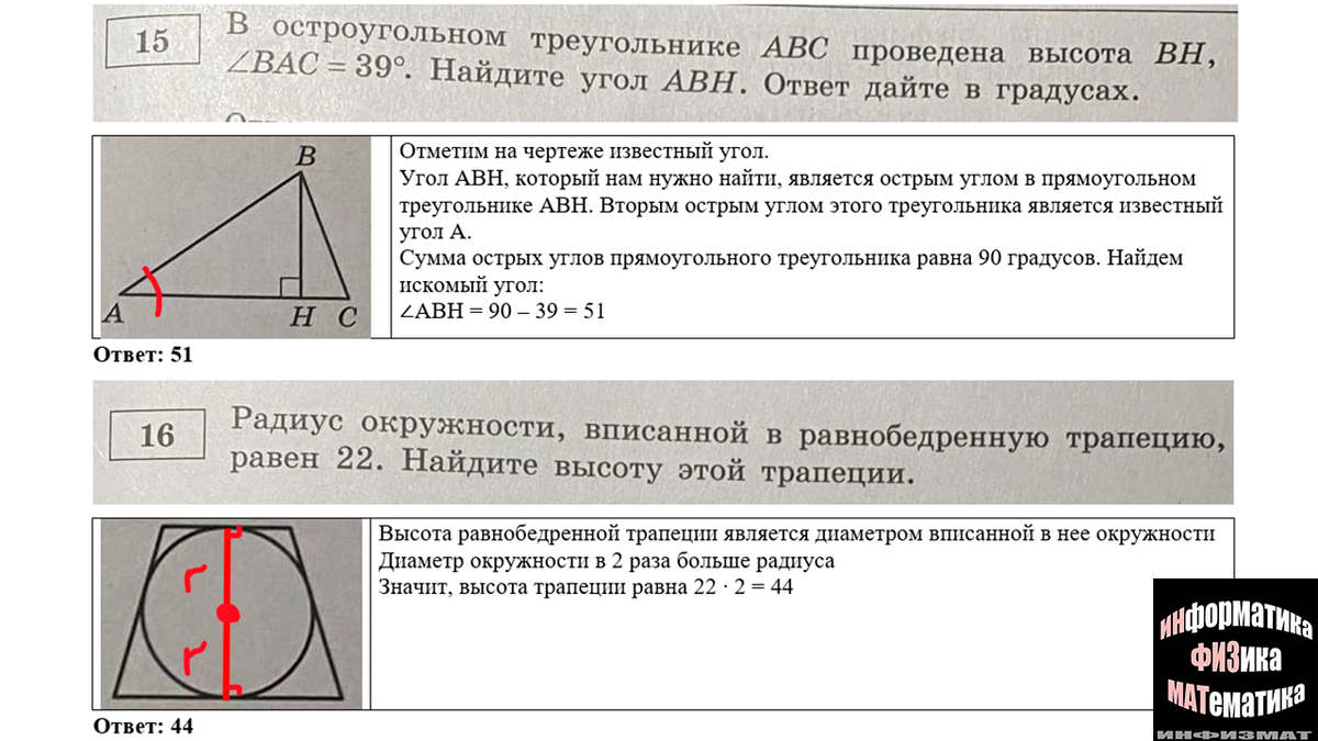 ОГЭ математика 2023. Ященко. 36 вариантов. Вариант 3. Задача с зонтиком.  Разбор. | In ФИЗМАТ | Дзен