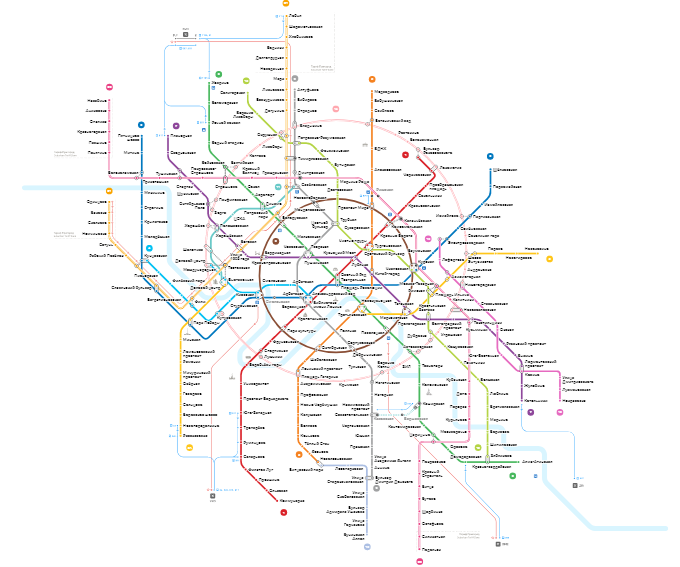 Схема московского метрополитена на Яндексе