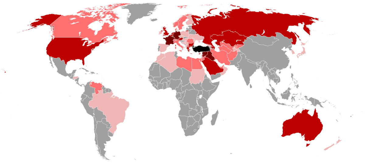 Ареал проживания тюркских народов.