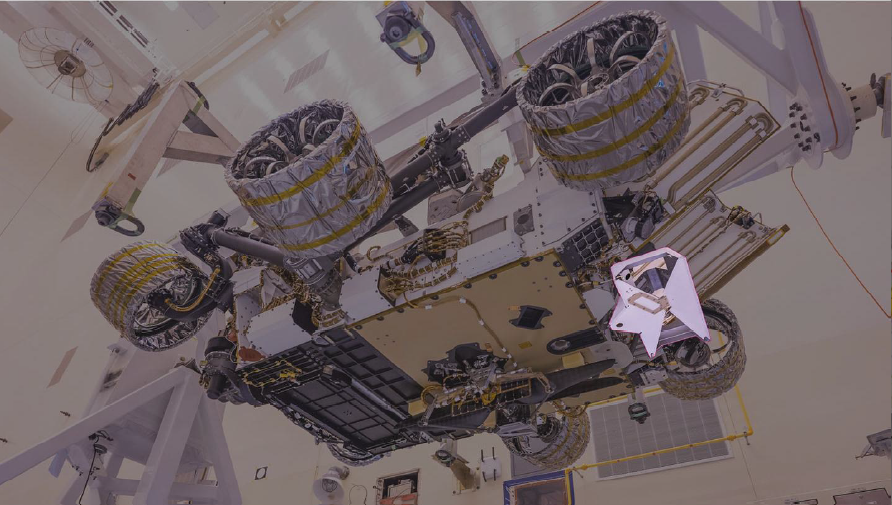 Расположение блока управления и антенны RIMFAX на ровере