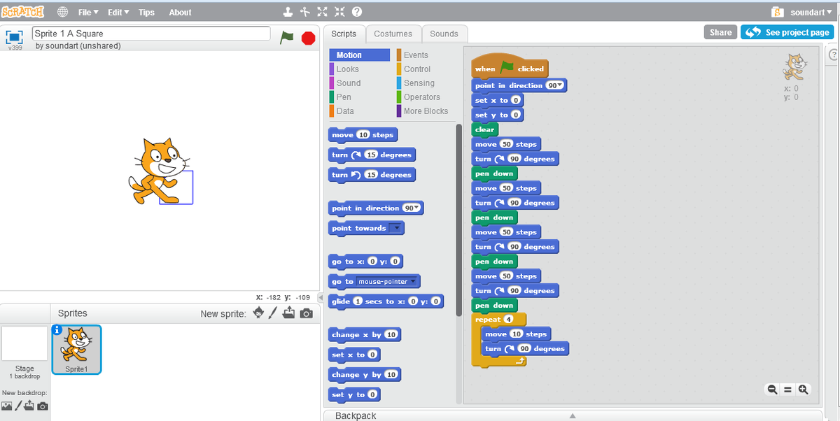 Пример игры