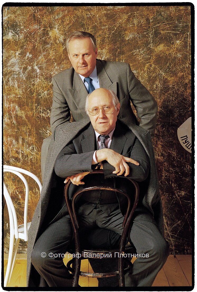 Анатолий Собчак и Мстислав Ростропович в студии В. Плотникова. Снято 1996/03/14