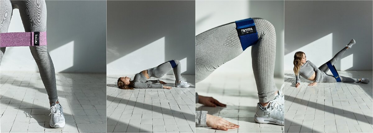 на фото тканевые фитнес резинки FITFIL