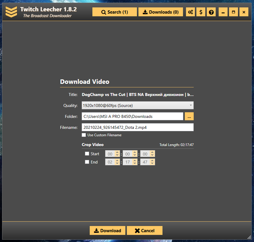 Vod downloader. Для Твича. Твич видео. Leecher