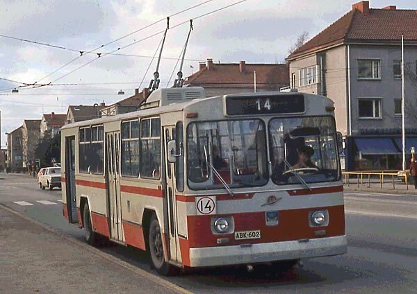 ЗиУ-9 на 14 троллейбусном маршруте в Хельсинки, 1973 год, источник фото https://twitter.com/terijoki_ru