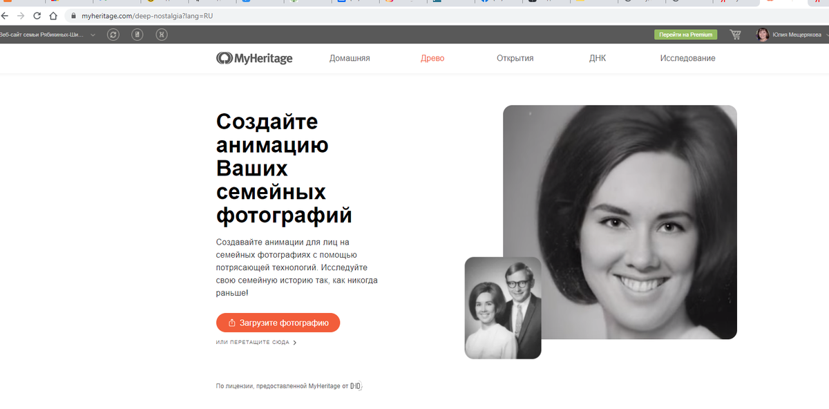 Скрин сайта https://www.myheritage.com/