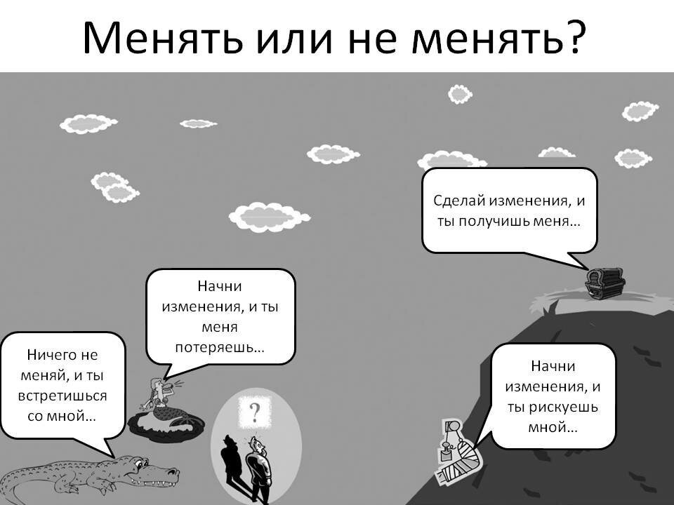 Строго говоря, сопротивление изменениям означает, что мы либо не решаем проблему людей, чье сотрудничество в изменениях нам необходимо, либо, что еще хуже, создаем им еще большие проблемы, нежели они