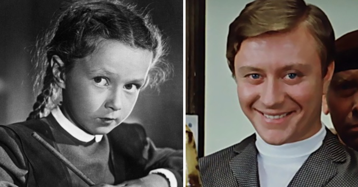 Наталья Защипина в фильме «Первоклассница» / Андрей Миронов в фильме «Бриллиантовая рука»