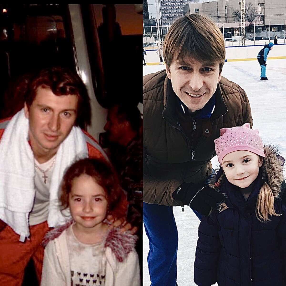         Алексей Ягудин с Лизой 2006г                                              Алексей Ягудин с Алисой 2018г