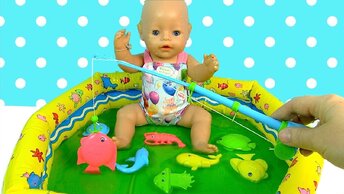 #Бебибон в Бассейне Куклы Пупсики Играют в Рыбалку и Слайм Игрушки Для детей Как мама 108MAMATV