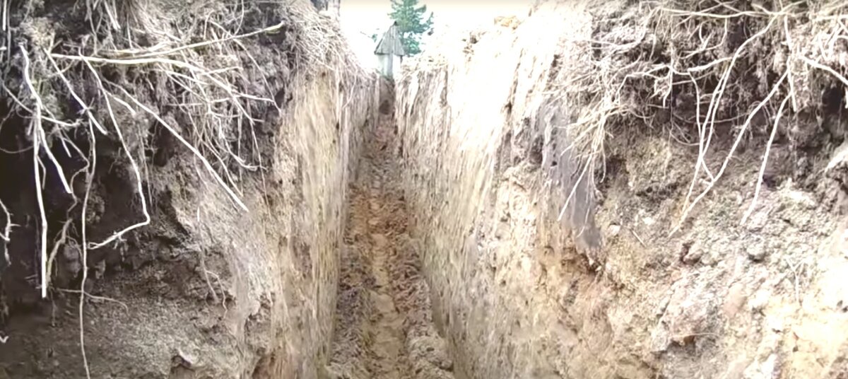 Траншея для прокладки трубы