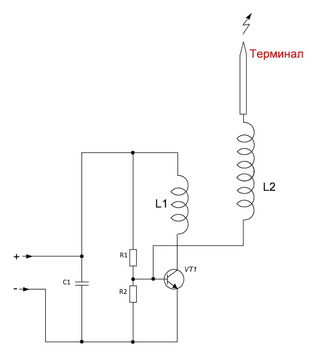 Схема мини катушки тесла