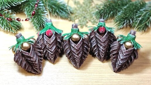 НОВОГОДНИЕ игрушки, ШИШКИ своими руками из фоамирана, просто 🎄 DIY christmas ornaments