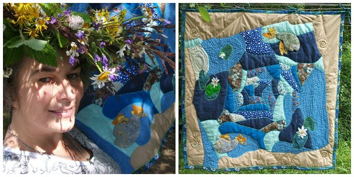 Светлана Дерепащук и панно "Планета Волга"