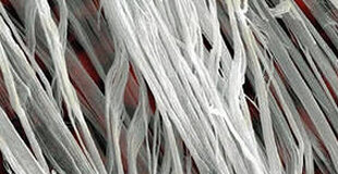 Волокна асбеста при увеличении