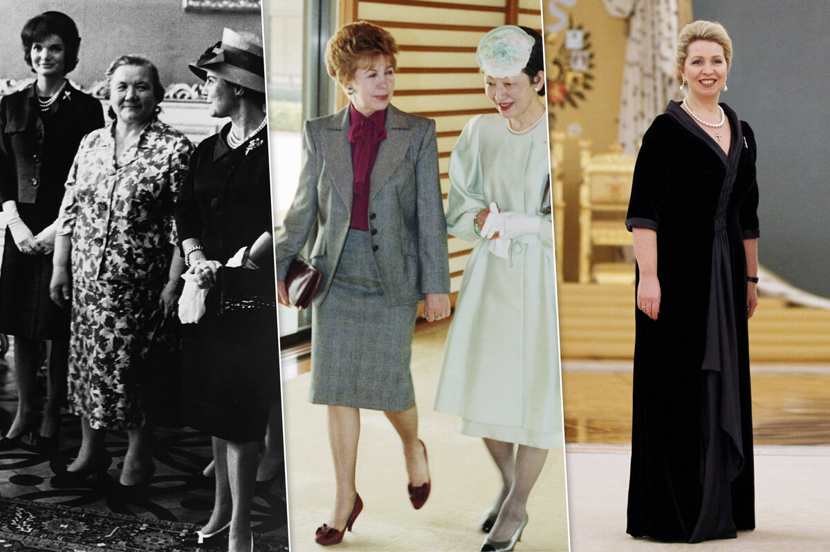 От халатов в цветочек до шуб: как менялись образы первых леди России  последние 50 лет | VOICE | Дзен