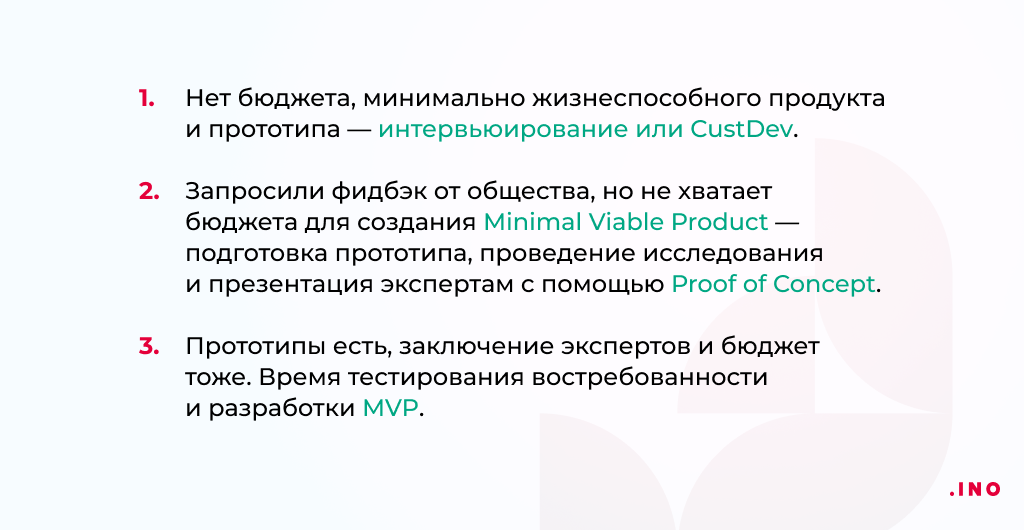 Отличие PoC, CustDev, MVP