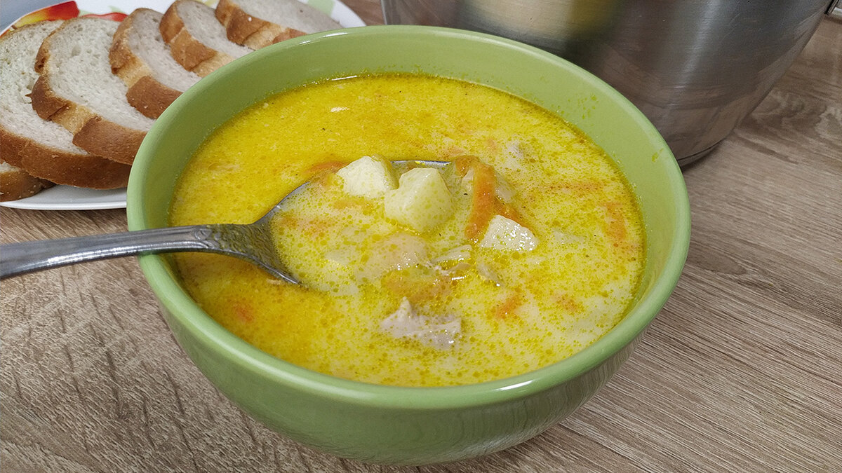 Суп из щавеля с плавленым сыром