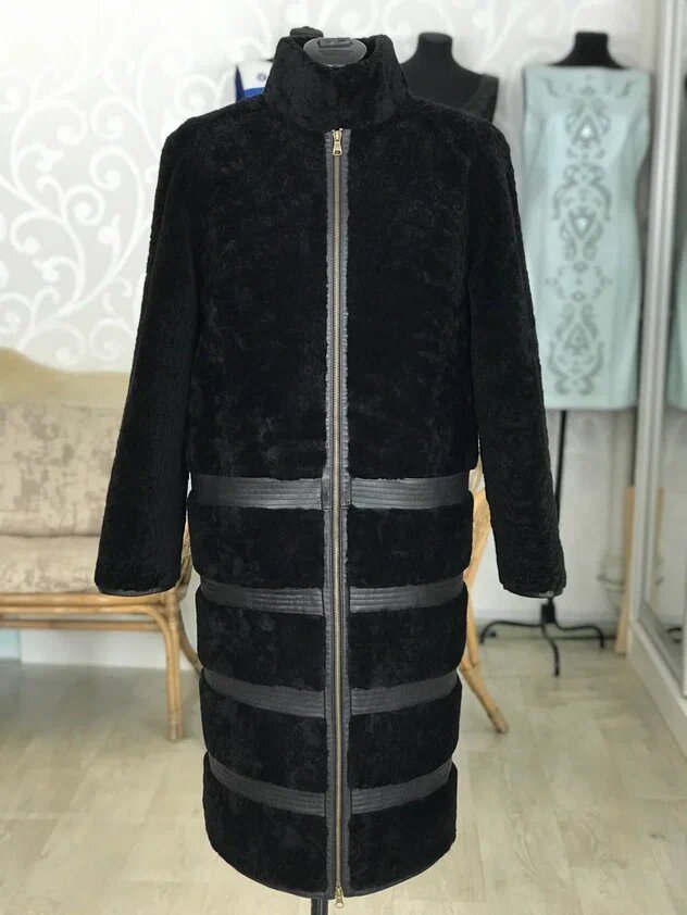 Переделка полупальто из мутона в пальто. Ателье Ирины Берзиной.