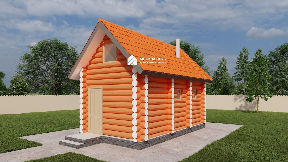 ЛЫТКАРИНО: сруб бани 3х6 / 6х3 с мансардой - 2 этаж. Небольшой проект, но сразу в 2 этажа! Скромный по цене, комфортный, практичный, не потребует много места на участке.