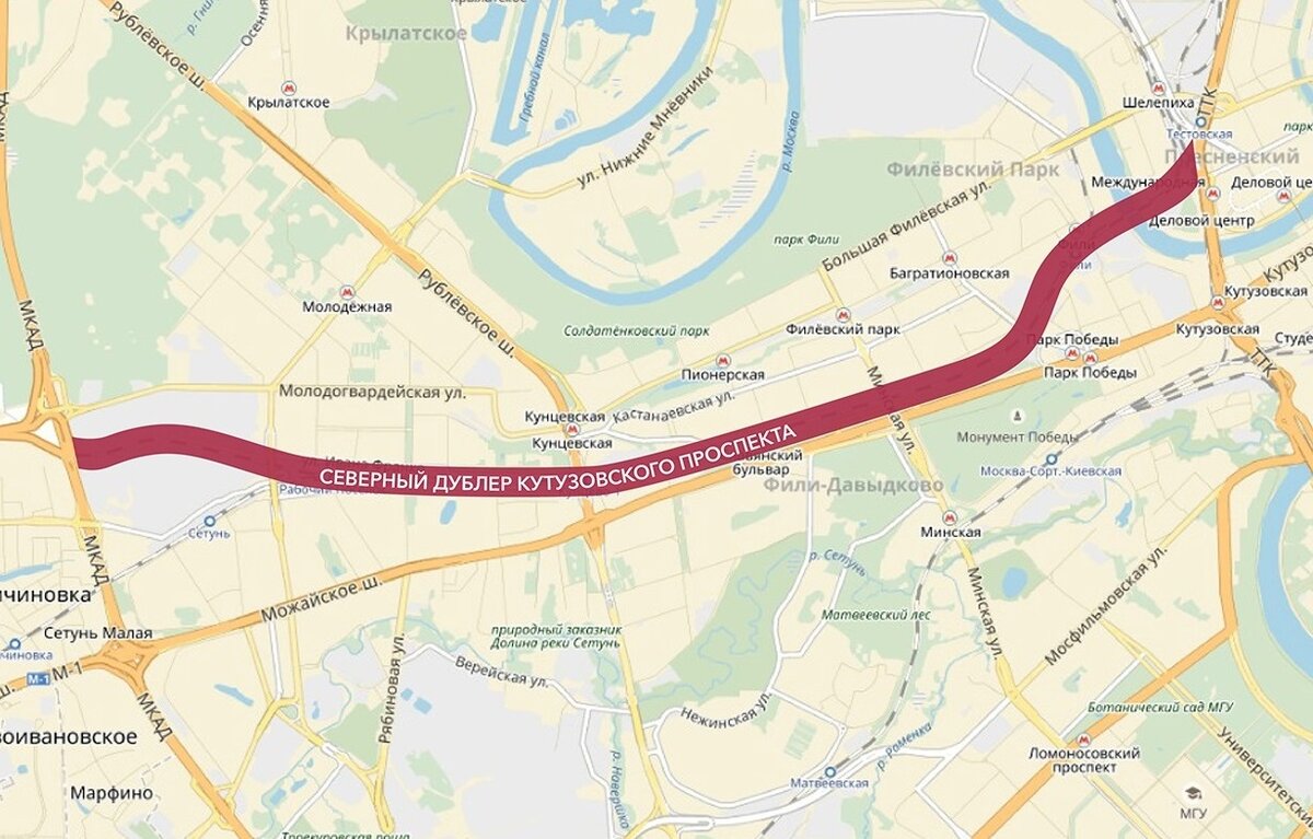 Новая вылетная магистраль проспект Багратиона (Северный дублер Кутузовского проспекта)