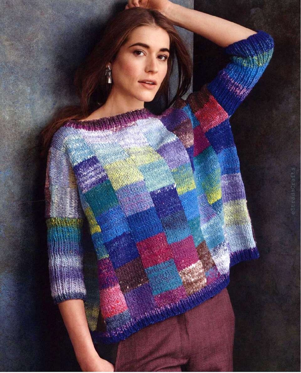 Джемпера из разноцветной пряжи. Вязание пряжей разных цветов. Кофточка с волнообразным узором. Пулундер верена. Кофта из разноцветной пряжи.
