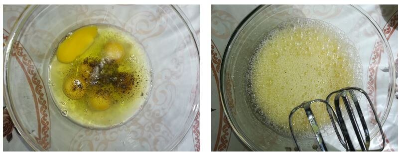 Яйца взбитые с солью и перцем