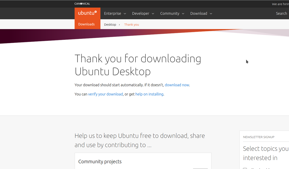Скачайте Ubuntu 20.04 с официального сайта