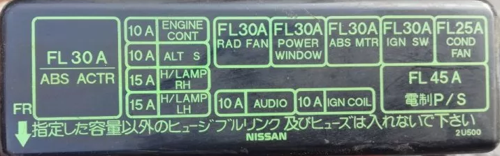 Предохранители Nissan Cube (Z10), 1998 - 2002