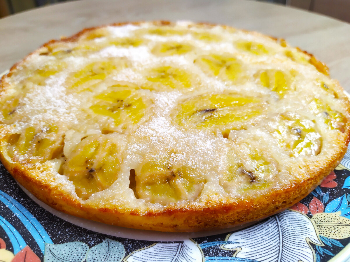 Нежный банановый пирог со сметаной Банана-Мама в духовке