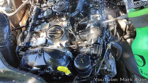 Самостоятельная мойка двигателя без керхера Audi A6 C7 TFSI | Марк ...