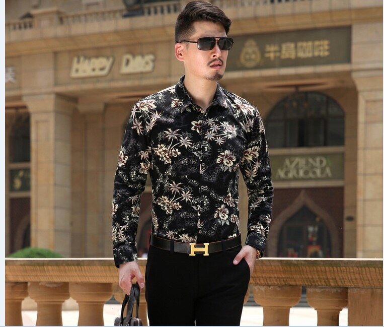 Рубашки с принтами мужские модные