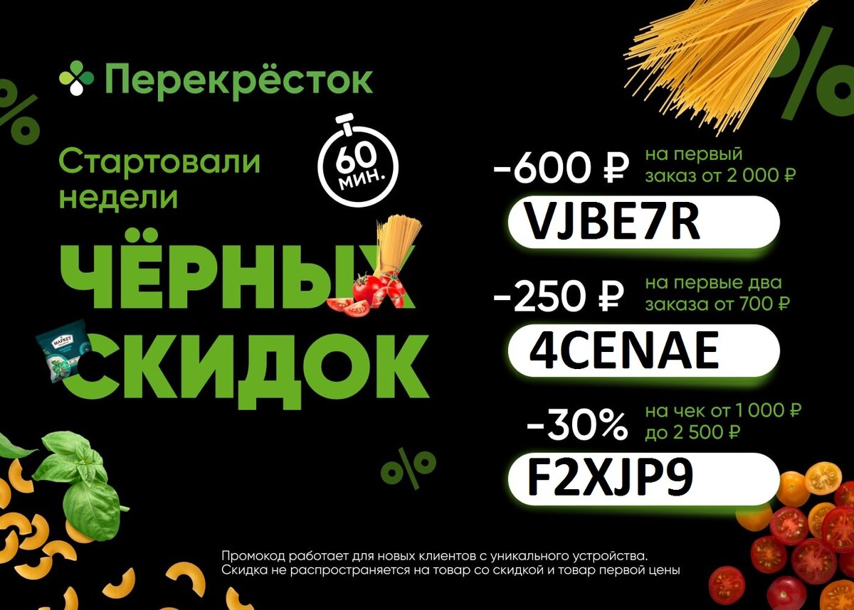 промокод на перекресток черная пятница скидки