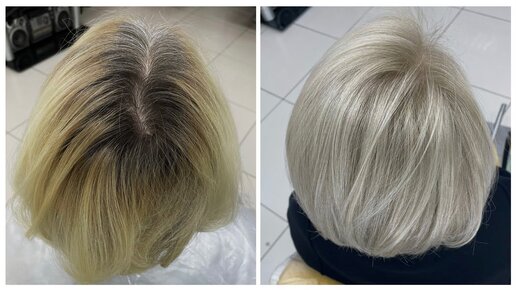 Светлый платиновый блондин оттенок 10.0. Осветление сильно отросшего блонда. Обесцвечивание волос