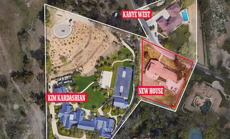 Слева дом Ким, справа дом Канье, а между ними... опять дом Ким.